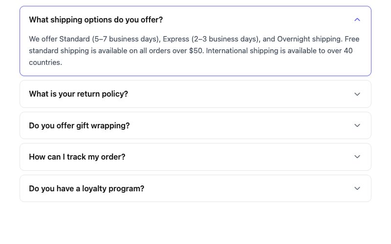 FAQ / Accordion
