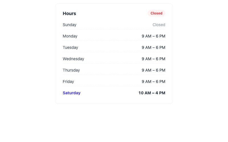 Opening Hours